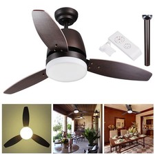 42" Indoor Ceiling Fan with LED Light Kit 3 Blades Remote Control Color Changing