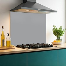 Mid Grey Glass Kitchen Splashback | 6mm Toughened Heat Resistant Glass