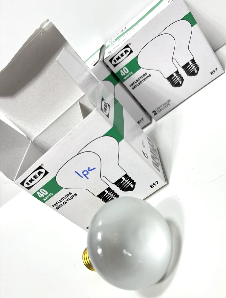 IKEA 5pc 40W Reflector LED Bulbs E17 Candelabra Base One Box Missing 1 Bulb - Image 4 of 4