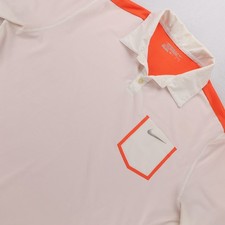 Nike Golf Tour Performance Dri-FIT Polo Shirt Mens XL White Orange Trim Pocket
