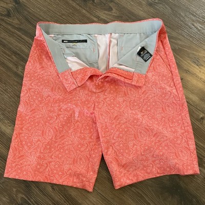Greg Norman ML75 Microlux PlayDry Men's Performance Golf Shorts Coral Size 34