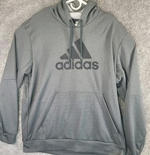 Adidas Mens XL Hoodie Game  Go Logo Pullover Grey Black Pullover Aeroready