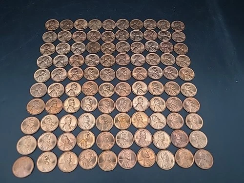 Lincoln 1958-BU Wheat Penny 100 Count. MG