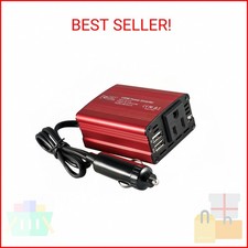 FOVAL 150W Car Power Inverter 12V DC to 110V AC Converter Vehicle Adapter Plug O