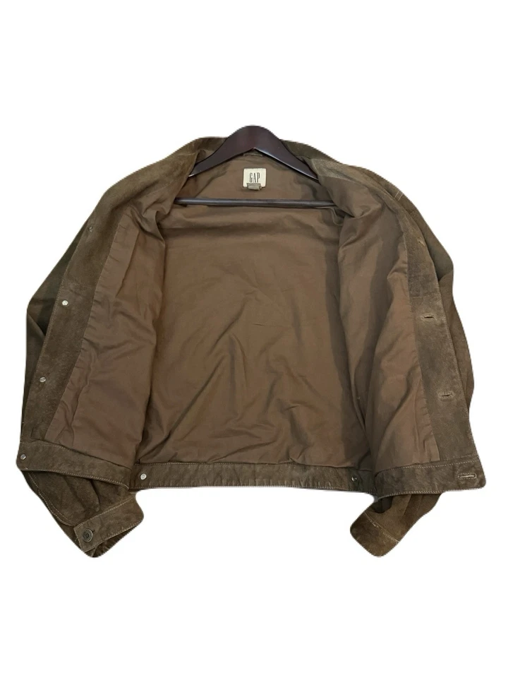 Jaqueta rastreadora de couro genuíno vintage Gap tamanho grande vintage inspirada em Levis - Imagem 3 de 4