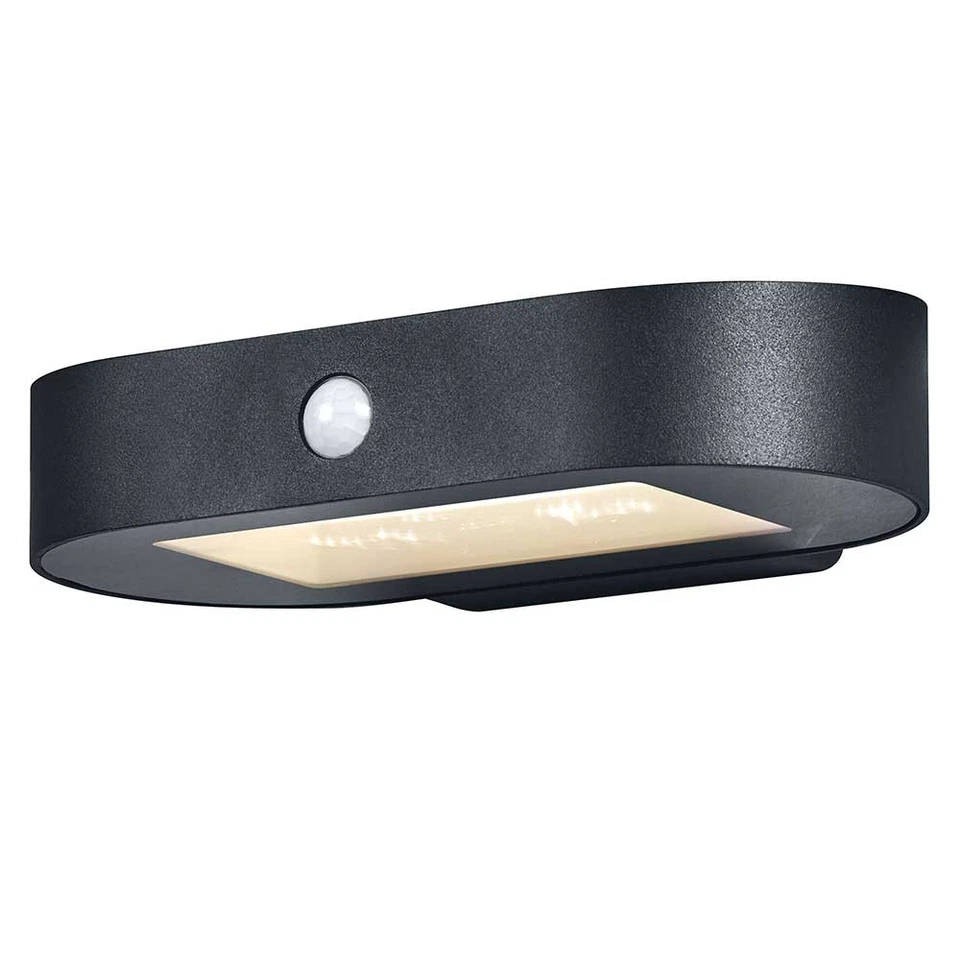 LED Solar Außenleuchte Wandlampe Endura Style Oval Sensor Schwarz 4W Warmweiß - Bild 3 von 4