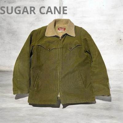 Sugar Cane Green Cord Boa Jacket S Vintage Used Herren Oberbekleidung