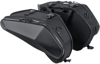 TANAX MotoFizz Motorcycle Side Bags Carving Shell Case 2 SS Embossed Black 20L