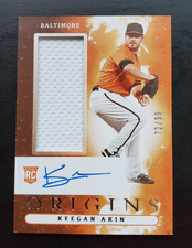 2021 Panini Chronicles Origins Keegan Akin Jumbo Patch RC Auto 72/99 Orioles
