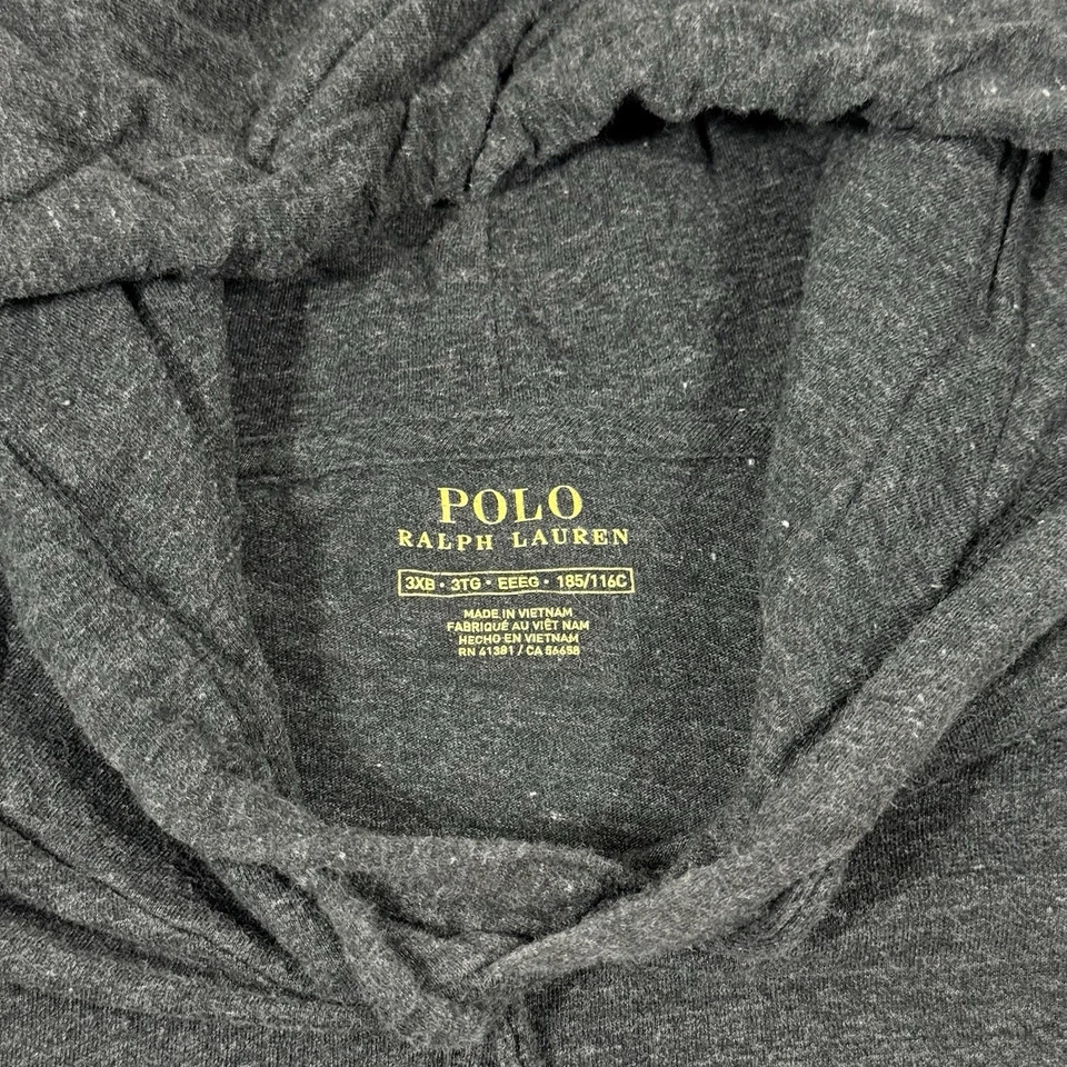 Polo Ralph Lauren Small White Pony Jersey Hooded T-Shirt Men's Sz 3XB Dark Gray - Image 3 of 4