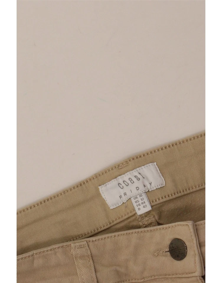 COAST Womens Slim Casual Trousers UK 16 Large W34 L27 Beige WX06 - Image 3 of 3