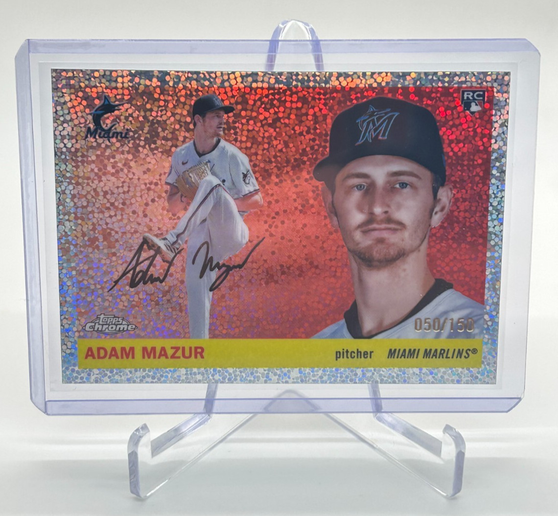 2025 Topps Chrome Platinum Adam Mazur #310 Speckle Refractor /150 Marlins RC