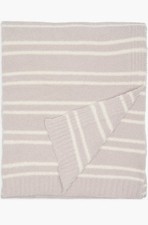 Barefoot Dreams CozyChic Double Stripe Throw Blanket Sandstone/Cream Size 45x60