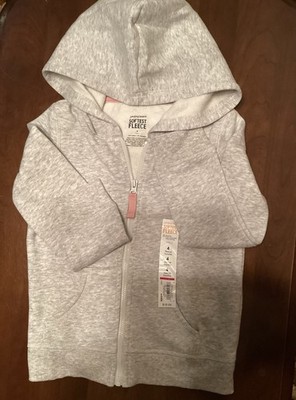 Jumping Beans Softest Fleece Kid s Girls Hooded FullZip Gray Sweatshirt size 4