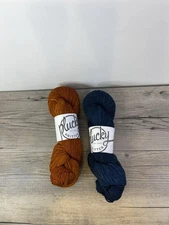 Plucky Knitter Primo Sport SW MCN – Sticky Toffee + Bohemian Blue – 2 Skeins