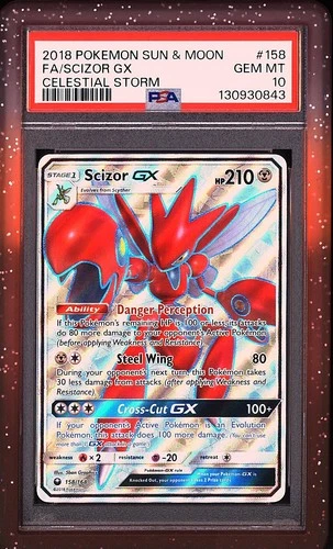 Pokemon 2018 Scizor GX 158/168 Full Art Celestial Storm GEM MINT PSA 10