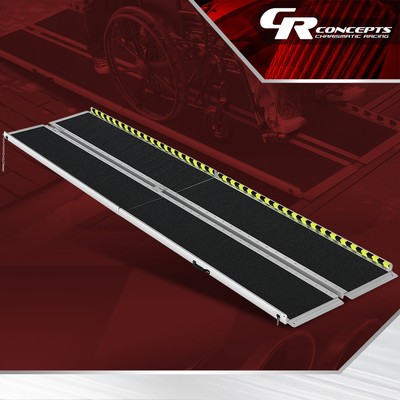 10Ft 800LBS Aluminum Folding Portable Non-slip Home Wheelchair Mobility Ramp