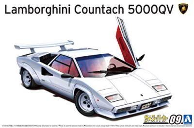 Aoshima 1/24 Scale 1985 Lamborghini Countach 5000QV Plastic Model