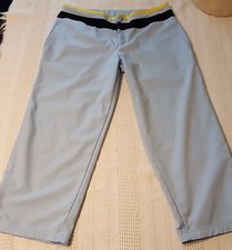 Nike pants blue with a yellow trim 3 pockets size small 4-6 zipper 30x23