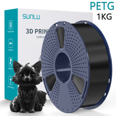 SUNLU PETG Black 3D Printer Filament 1.75mm PETG 1KG Spool For FDM 3D Printers