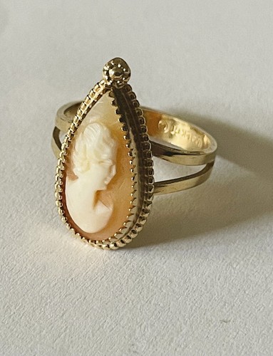 💛Vintage Estate Catamore 12K Gold Filled Cameo Ring