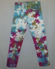 Vintage Levis 505 Orange Tab Hippie Tie Dye Paint Splatter Funky Jeans 31 x 31