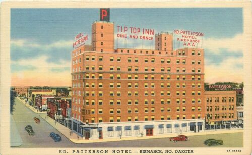 North Dakota Bismarck Ed Patterson Hotel automobiles Teich Postcard 22-5336 - Picture 1 of 2