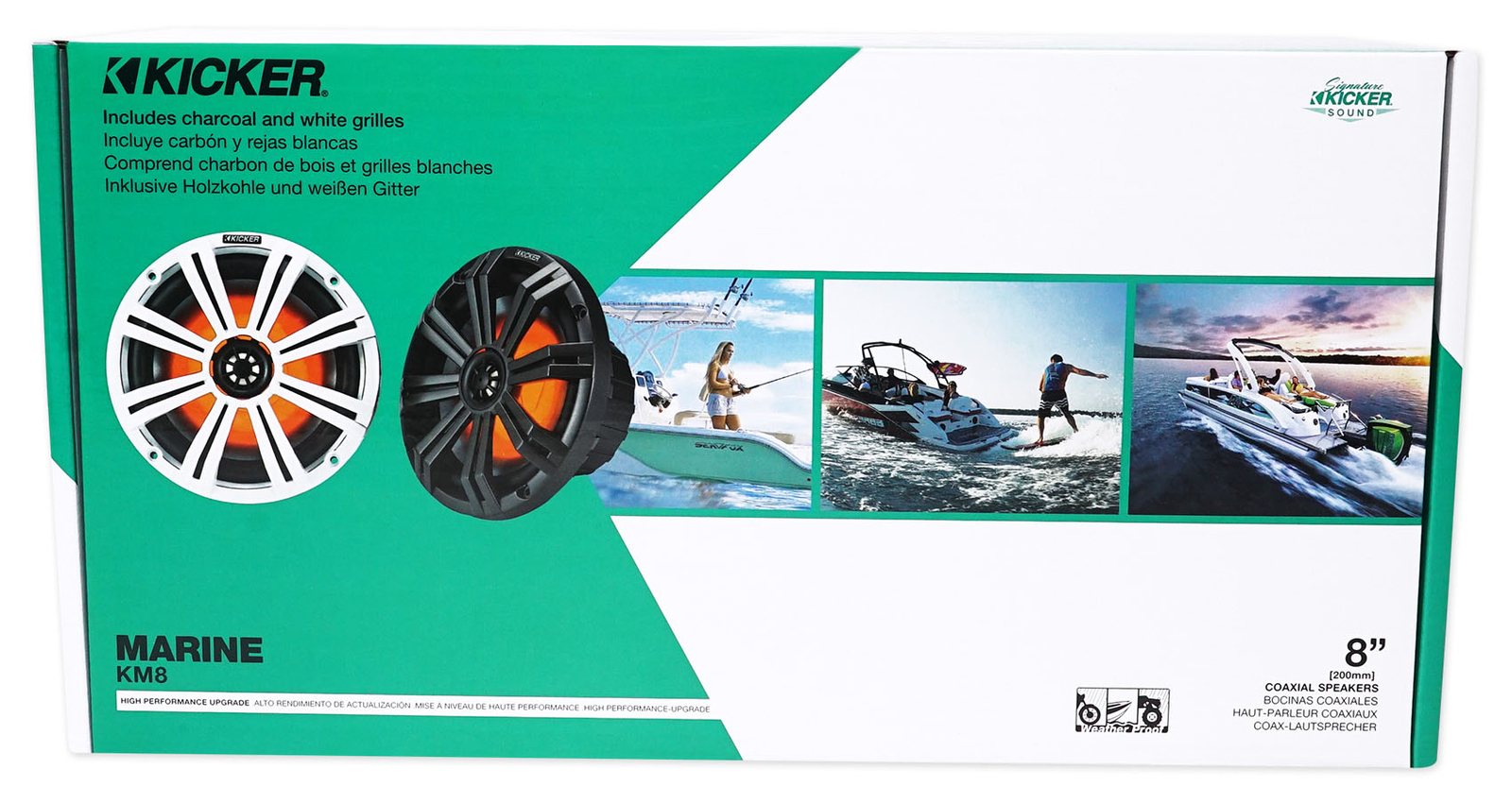 2 Динамика KICKER 8 White Marine Boat KMTES8 Wakeboard Tower со светодиодами и усилителем