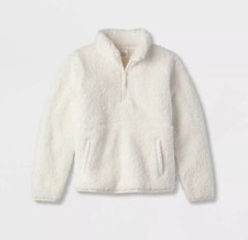 Wondershop Kids Matching Family Half-Zip Sherpa Pullover White 8, Medium 3034