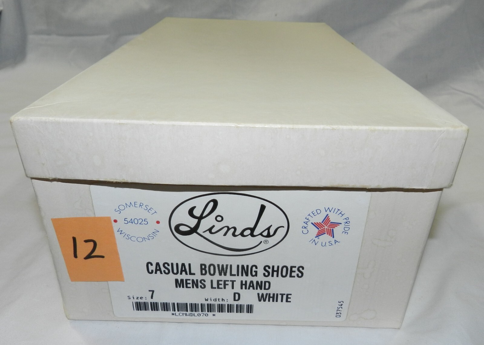 Lotto 12 Scarpe da bowling casual Linds nuove con scatola Uomo LH 7 D Bianco