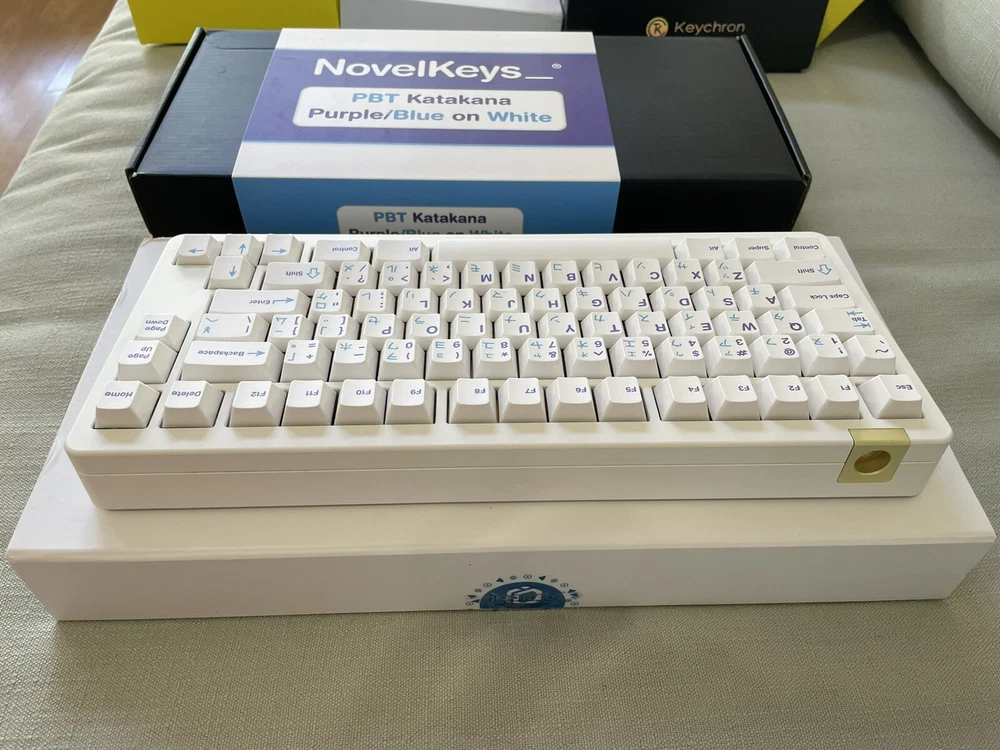 White IDOBAO ID80 Mechanical Keyboard with Brass Weight