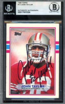 John Taylor Beckett BAS Signed 1989 Topps Rookie Autograph
