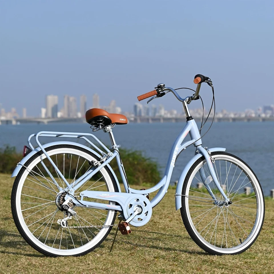 Bicicleta Cruiser para Adultos de 26 Pulgadas Marco de Acero Bicicleta Cith Bicicleta para Damas Foto 2 de 4