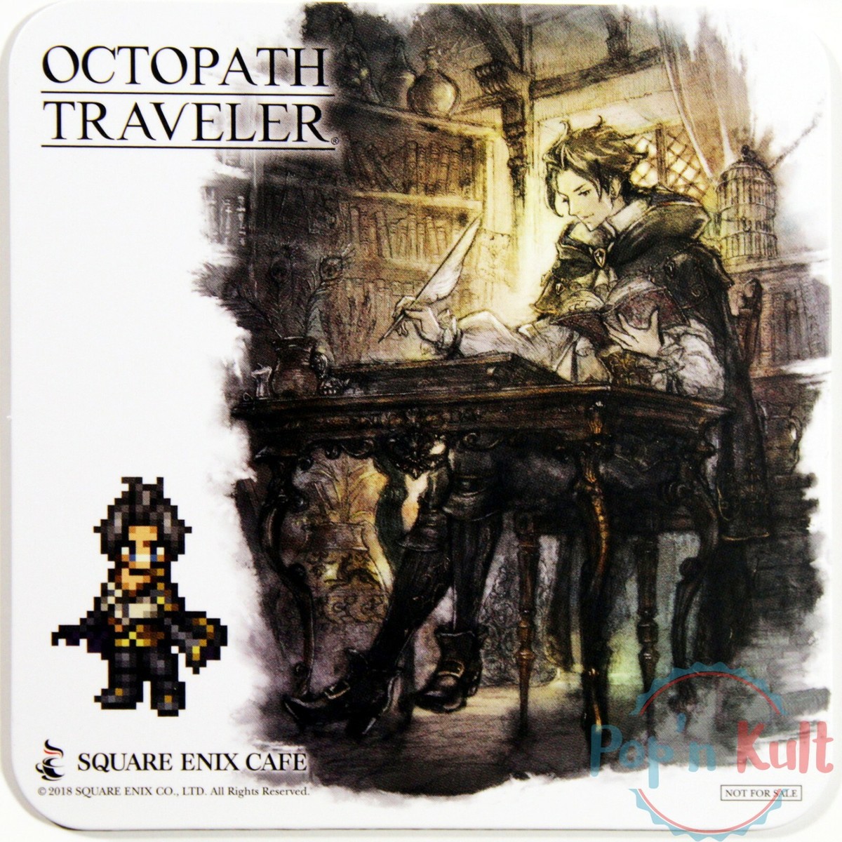 Octopath Traveler Cyrus Albright Coaster Square Enix Cafe Promo