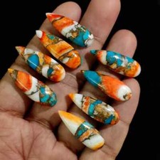  WHOLESALE SPINY OYSTER COPPER TURQUOISE CABOCHON LONG PEAR SHAPE LOOSE GEMSTONE