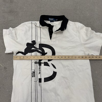 Vintage Y2K Polo Ralph Lauren Shirt Mens XL White Short Sleeve