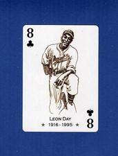 LEON DAY, 1916-1995 ~ Negro Baseball Leagues playing card: 8/clubs
