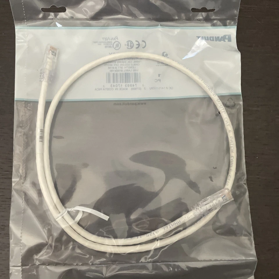 Panduit UTPSP3Y TX6 Plus CAT6 UTP Patch Cord Off White 3' FEET  - Image 4 of 4