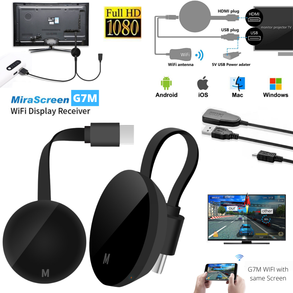 Dongle HDMI Wireless 4K – Supporta Miracast, AirPlay E DLNA Per Android, IOS, Laptop E PC