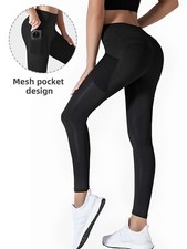 Women's Yoga Pants High Waist Stretch Skinny Bottom Pants With Side Pockets Slim