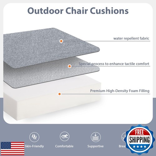 Favofamilie Outdoor Chair Cushions Set of 4, Water-Resistant and Fadeness 17" - 第 3/5 張圖片