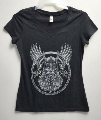 Blue-eye Viking Women's T-Shirt Valhalla Odin Size S
