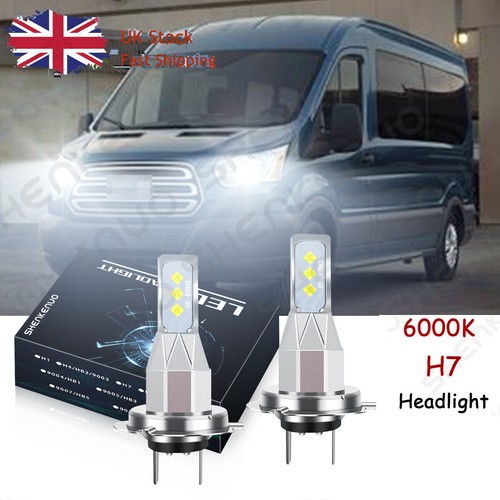 For Ford Transit Van MK8 2014On 2PC H7 Headlight White Low Beam LED