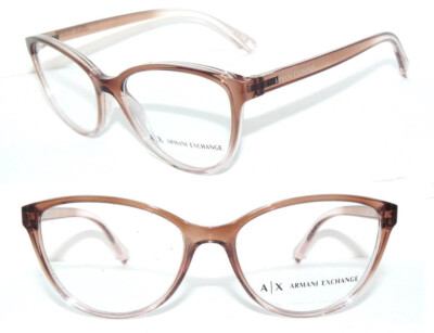 ARMANI EXCHANGE BRILLE BRAUN TRANSPARENT AX 3053 EA7 3026 GESTELL 9648 BAG ETUI