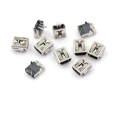10x Mini USB Female 5 Pin Type B Right Angle xB Socket Connector 2 Legs DIYA ZR