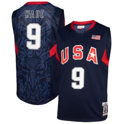 USA Basketball Dwyane Wade #9 Mitchell Ness Navy 2008 NBA Authentic  Jersey - Main Image