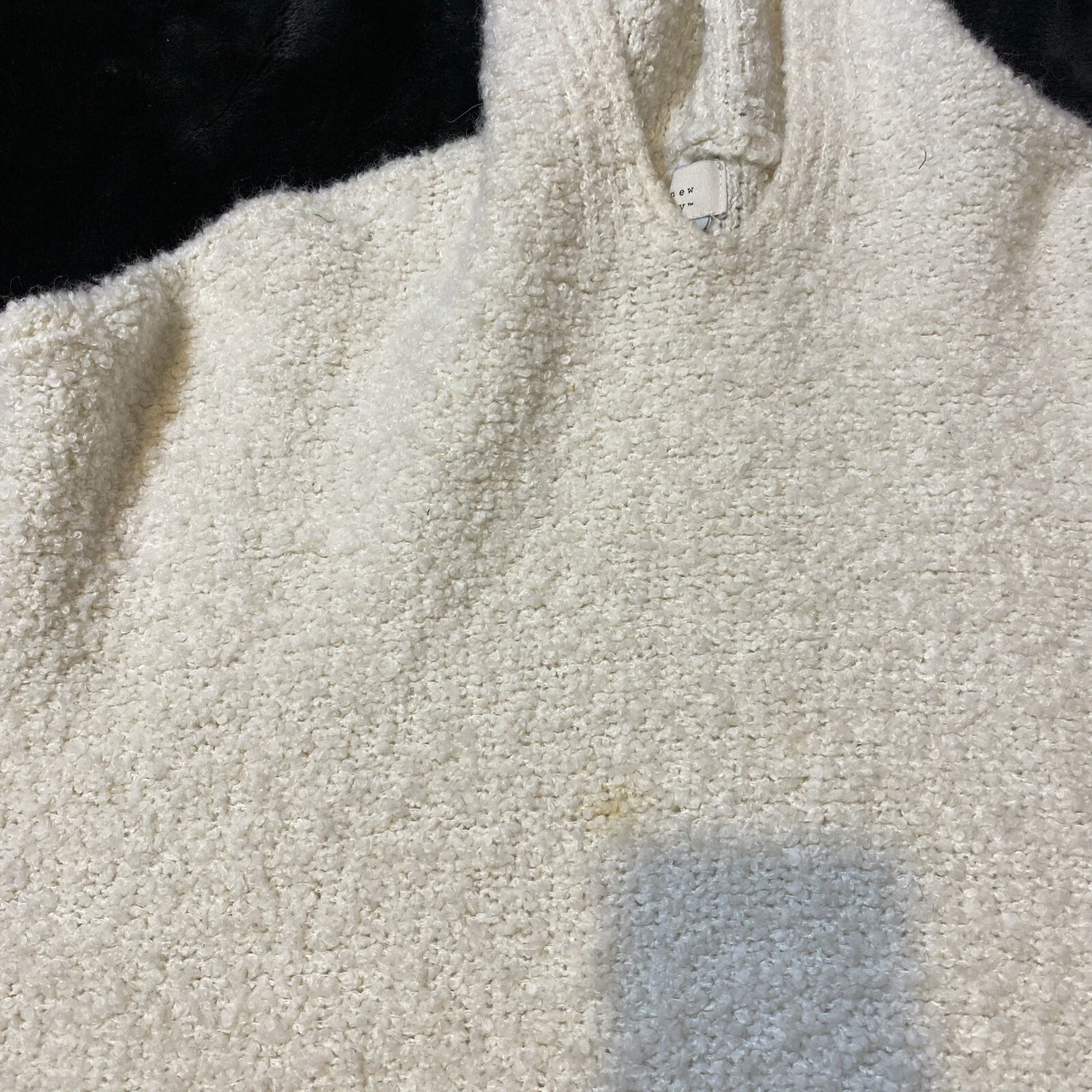 OFF WHITE Felpa con cappuccio sherpa panna A New Day donna taglia L misto lana