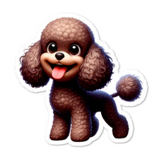 Poodle Dog, Fun Pet Vinyl Sticker, Water Resistant, Indoor, Laptop, 2 Sizes
