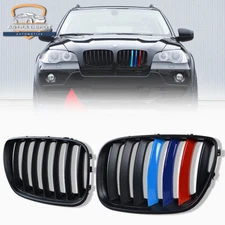 Matte Black M-Color Front Kidney Grill Grille For BMW X5 E53 LCI 2004 2005 2006