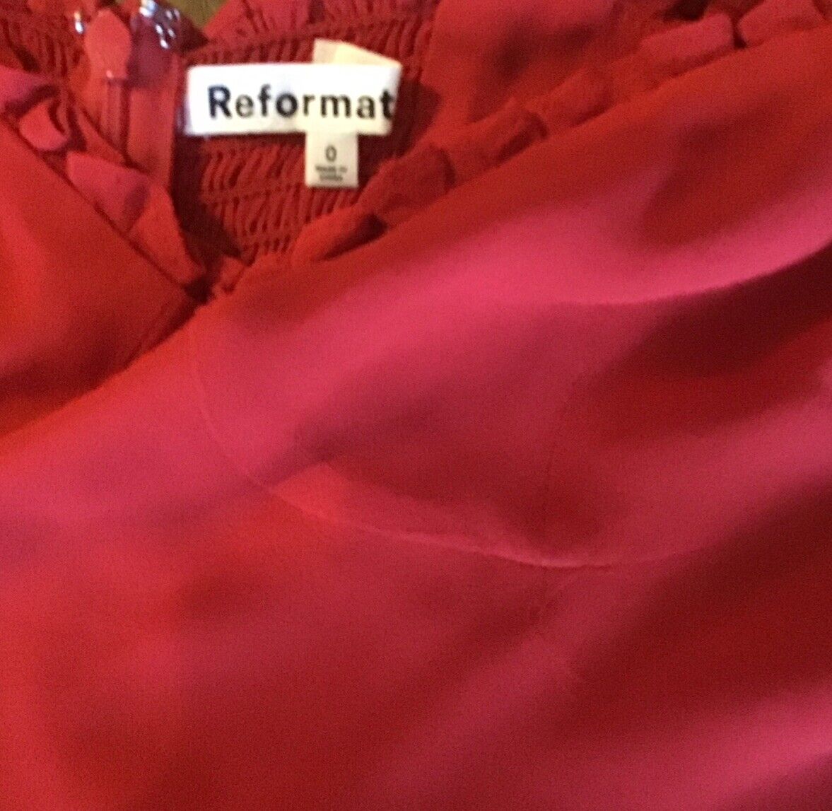 Reformation Red Christine Mini Dress Tie Shoulder… - image 4